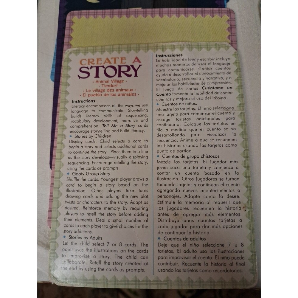 eeBoo Animal Village Create A Story Pre-Literacy Cards Unique Learning New